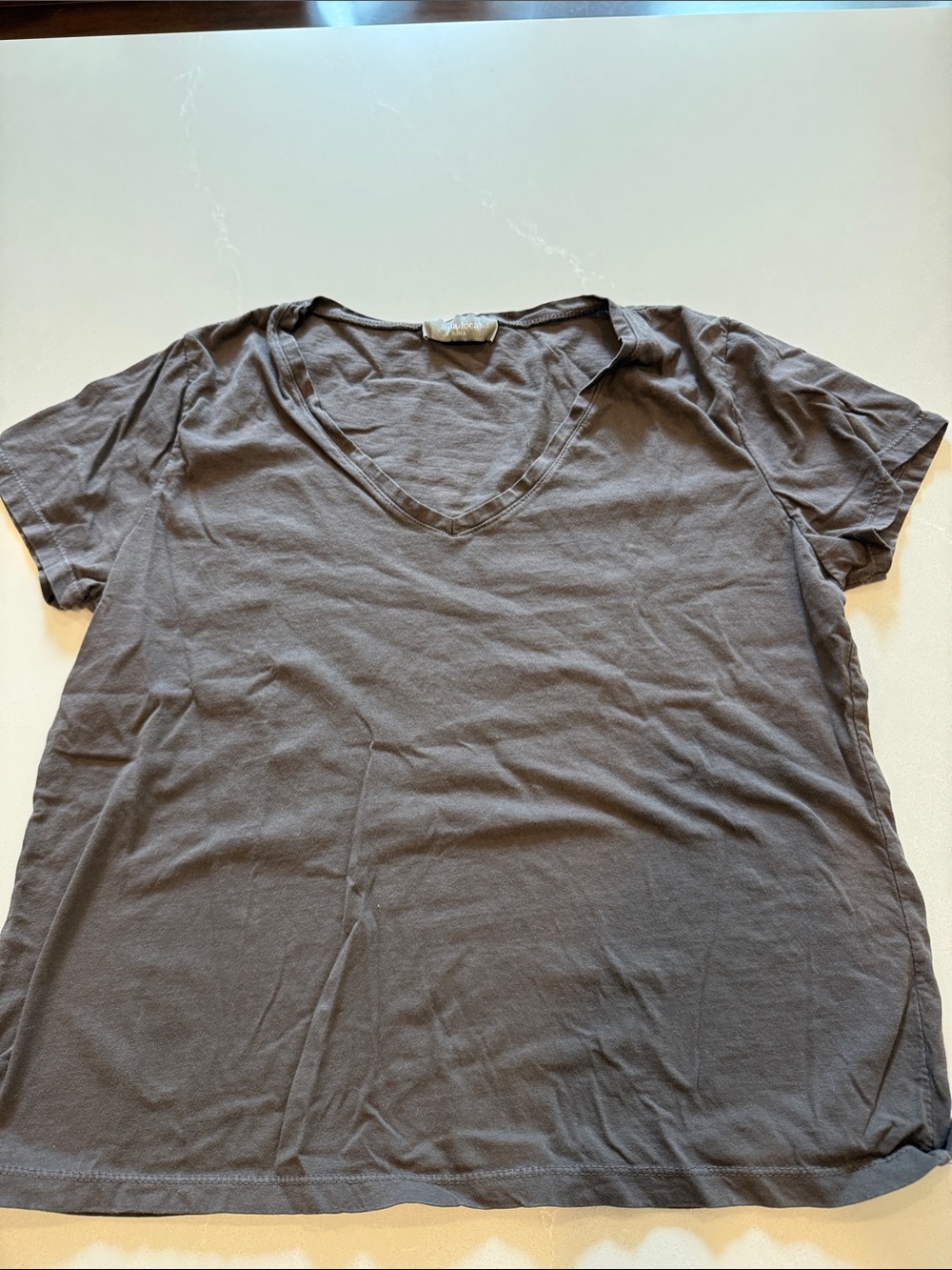 Everyday V-Neck Short Sleeve Tee — brown - Picture 1 of 3